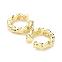 Gestellplattierte Messing-Ohrringe mit Twist-Seil-Manschette für Damen&nbsp;EJEW-G352-03G