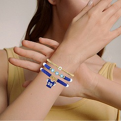 1 juego de pulseras elásticas de cuentas heishi de arcilla polimérica hechas a mano&nbsp;BJEW-SZ0002-67A-04
