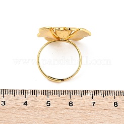 Blumen-Fingerringe aus Messing für Damen&nbsp;RJEW-S622-06G