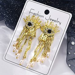 Orecchini pendenti in lega&nbsp;EJEW-M075-07G