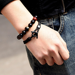 Bracelets multi-brins en cordon de polyester&nbsp;LS-BJEW-F352-05B-01