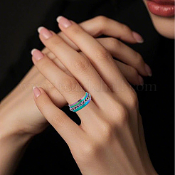 14 Stück 7 Arten Edelstahl gerillte Fingerring Einstellungen&nbsp;STAS-SC0010-65RC