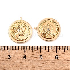 Pendenti in zirconi cubici trasparenti in micro pavè di ottone&nbsp;KK-S389-11G
