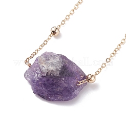 Collana da donna con ciondolo in pietra grezza naturale&nbsp;NJEW-JN03781