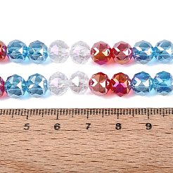Chapelets de perles en verre transparent électrolytique&nbsp;EGLA-Q135-8MM-C02