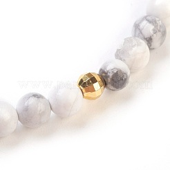 Bracelets extensibles de howlite naturelle&nbsp;BJEW-JB03797-09