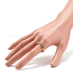 Polsini girevoli con perline di vetro colorate&nbsp;RJEW-JR00485-01