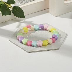 Bracciale elasticizzato con perline acriliche color caramello per bambini&nbsp;BJEW-JB07238