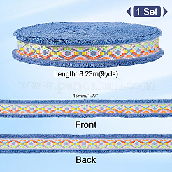 Ruban à franges jacquard en polyester à losanges de 9 mètre&nbsp;OCOR-GA0002-06A