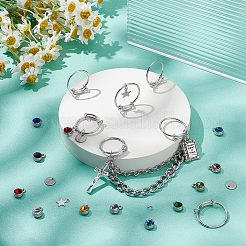 DIY-Set zur Herstellung verstellbarer Ringe mit Charms&nbsp;DIY-NB0009-99