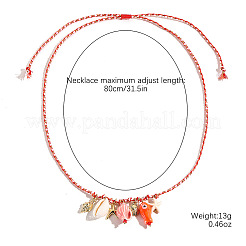 Collane estive con ciondolo a forma di pesce in porcellana e conchiglia di ciprea naturale&nbsp;FS-WG63638-01