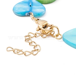 Bracciale con catena a maglia a cuore in conchiglia naturale&nbsp;BJEW-C015-10G