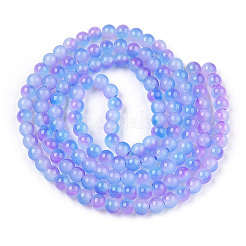 Perles rondes en verre imitation jade&nbsp;X1-DGLA-N003-6mm-01