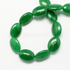 Flachen ovalen Edelstein natürliche malaysia Jadestein Perlen Stränge&nbsp;G-S113-19