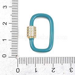Ovale Karabinerverschlüsse aus Messing mit Mikropavé-Fassung aus klaren Zirkonia&nbsp;KK-B167-01B-03G