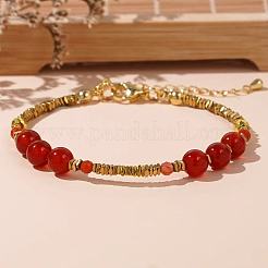 Braccialetti con perline in corniola naturale ed ematite sintetica non magnetica per le donne&nbsp;YQ4931
