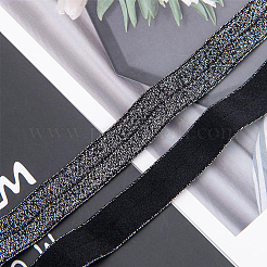 Gold und Silber funkeln elastisches seitliches Nylonband&nbsp;NWIR-O010-01E