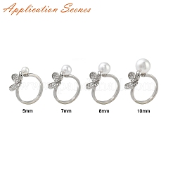 Blume Messing Micro Pave Zirkonia Manschette Cup Peg Ring Einstellungen&nbsp;KK-K297-23P