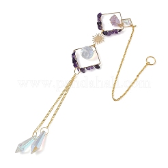 Eiserne Raute & natürliche Amethyst-Sonnenfänger&nbsp;HJEW-F025-04G-01