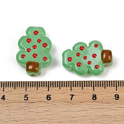 Perles en verre émaillé transparent sur le thème de Noël&nbsp;LAMP-B028-02