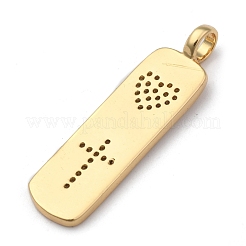 Pendenti in zirconi cubici trasparenti in micro pavè di ottone&nbsp;ZIRC-A013-23G