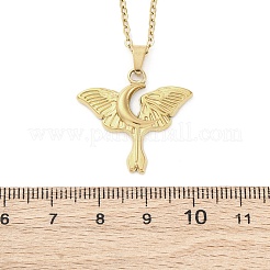 Colliers avec pendentif en acier inoxydable 304 en forme de papillon de lune&nbsp;NJEW-M096-22G