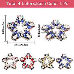 4 Stück 4-farbige Stern-Strass-Applikationen&nbsp;FIND-GF0004-97
