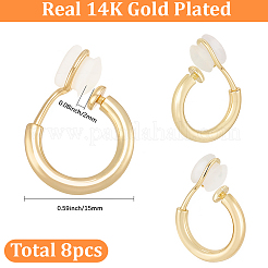 8 pieza de pendientes de clip de latón para mujeres y hombres.&nbsp;KK-SC0008-15A