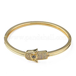 Zirkonia Hamsa Armreif mit Handscharnier&nbsp;BJEW-N012-033