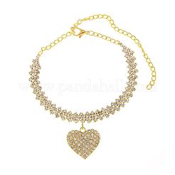 Herz-Fußkettchen aus Messing mit Kristall-Strass-Anhänger für Frauen&nbsp;FS-WGD5A5F-02