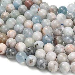 Chapelets de perles en aigue-marine naturelle&nbsp;G-F591-29A-12mm-02