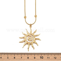 Halsketten mit Schlangenkugelkette und Sonnenanhänger aus Edelstahl 304 für Damen&nbsp;NJEW-G179-02G
