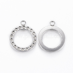 Ciondolo in acciaio inossidabile 304 anti-ossidazione con strass&nbsp;STAS-P175-76P