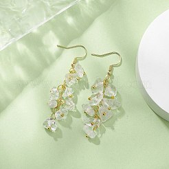 Orecchini pendenti con scaglie di quarzo naturale torbido&nbsp;EJEW-JE05266-08