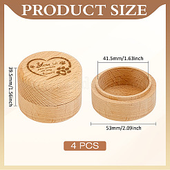 Gravierte Aufbewahrungsboxen aus Holz für Tierfelle&nbsp;CON-WH0085-157