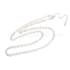 Collares de cadena rolo texturizada de latón de 4 mm para hombres y mujeres&nbsp;NJEW-L012-05S