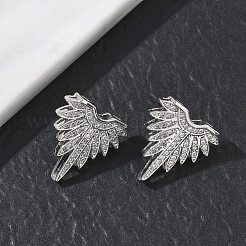 Aretes de latón con micro pavé de circonio cúbico para mujer&nbsp;EJEW-A168-06P