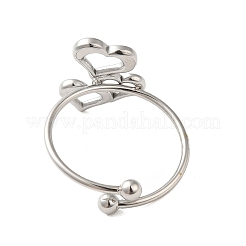 Bague de manchette ouverte en acier inoxydable 304 anti-ternissement&nbsp;RJEW-M167-03P