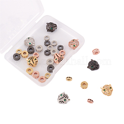 Perline zirconi micro pave  in ottone&nbsp;ZIRC-KS0001-02