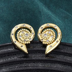 Boucles d'oreilles en laiton zircon cubique micro pavé clair&nbsp;EJEW-H158-07B-G