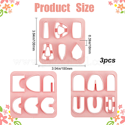3 pz. 3 stili di forbici per argilla in plastica ABS trapezoidale ad arco&nbsp;DIY-GF0009-42A
