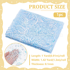 Tela de lentejuelas de estrella y luna de plástico PE&nbsp;DIY-WH0816-598C