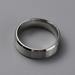 Matte 304 Edelstahl-Fingerringe mit breitem Band für Damen und Herren&nbsp;RJEW-WH0009-14B-P