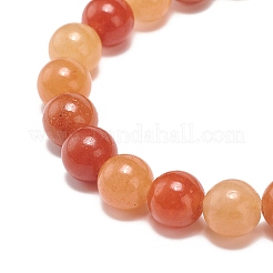 Braccialetto elastico con perline di avventurina rossa naturale&nbsp;BJEW-JB08879-06