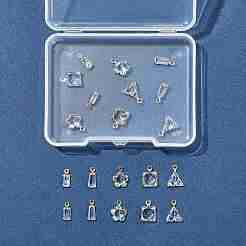 20 Stück 10 Stile Messing Pavé klare Zirkonia Charms&nbsp;ZIRC-FS0001-03