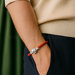 5 Stück 5 Farben Rindslederkordel geflochtene Armbänder für Männer und Frauen&nbsp;BJEW-GO0002-08
