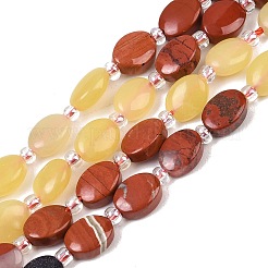 Fili di perline di diaspro rosso naturale&nbsp;G-Z135-A05