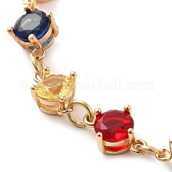 Braccialetti colorati con catena a maglie di vetro&nbsp;BJEW-B075-07