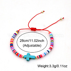 Geflochtene Armbänder im Bohème-Stil aus Glasperlen und synthetischen türkisfarbenen Perlen für Damen&nbsp;VI1607-4