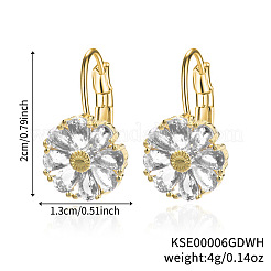 Boucles d'oreilles créoles en laiton avec fleur&nbsp;JJ3056-5